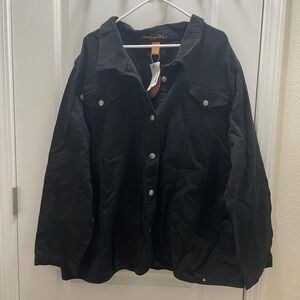 Liz & me Signature Black Denim Jacket Button Up Size 4X Casual Everyday Wear